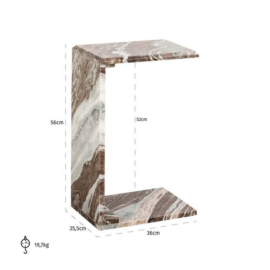 mutoni Tavolino Tovek marrone 36x25  