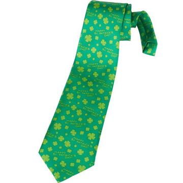 St. Patrick’s Day Krawatte mit Kleeblättern und Schriftzug