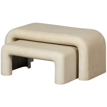 Couchtisch Stani Betonoptik natur (2er-Set)