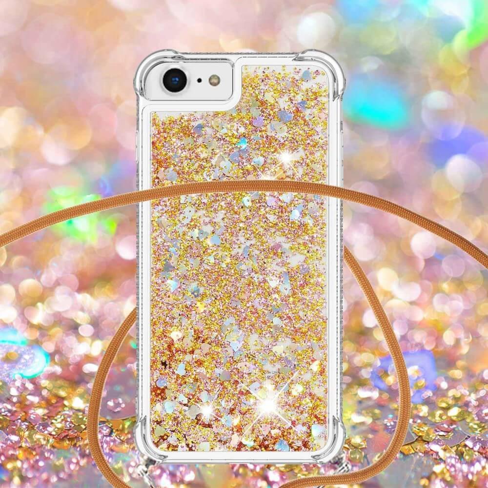 Cover-Discount  iPhone SE / 8 / 7 - Coque Paillettes Avec Bandoulière 