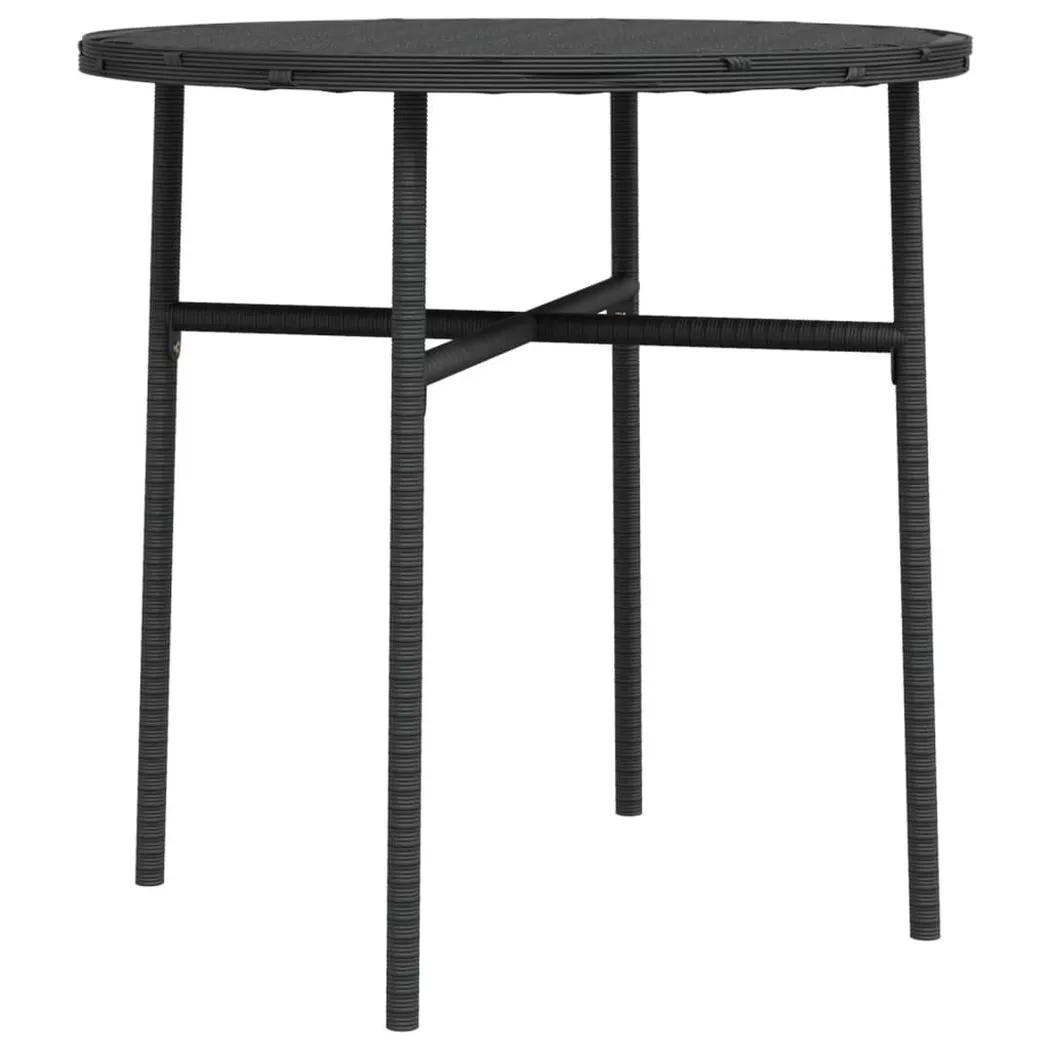 Table à thé Noir 45 cm Résine tressée vidaXL
