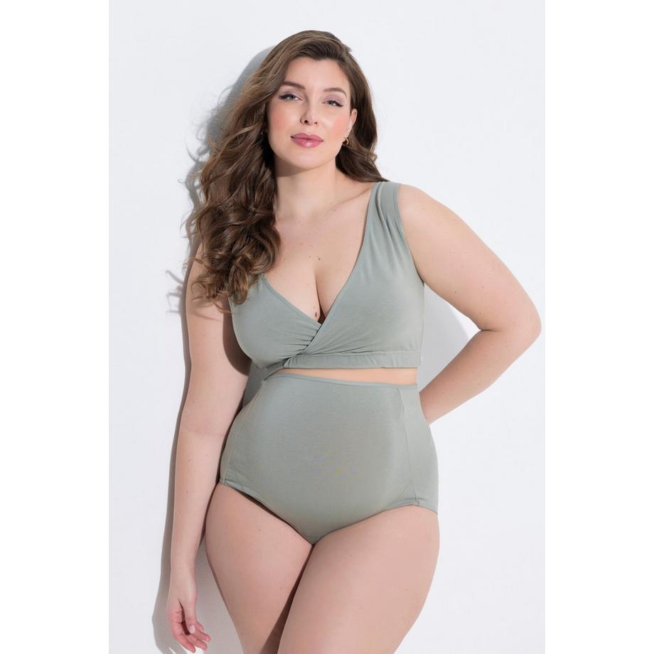 Ulla Popken Culotte taille haute Bellieva empiècement ventre coton bio GOTS  