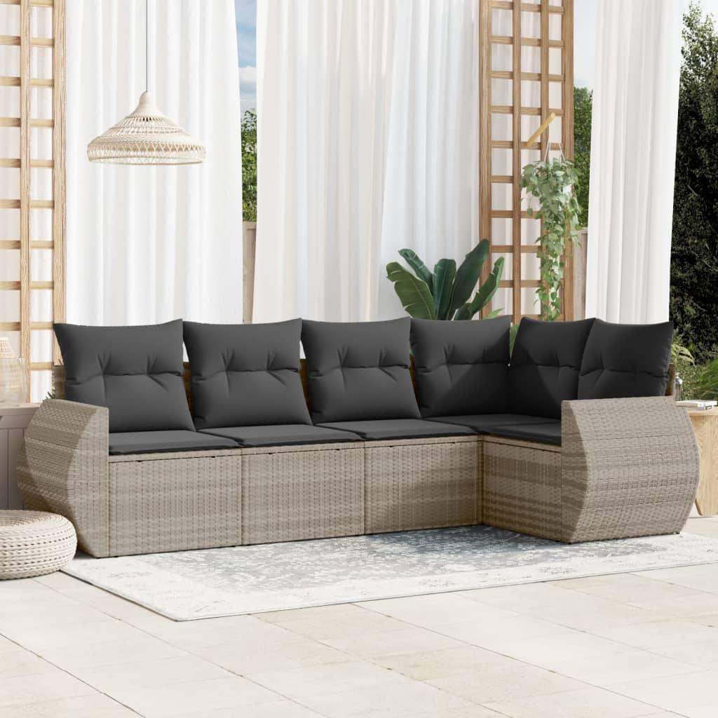 VidaXL set divano da giardino Polirattan  