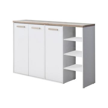 Scarpiera 3 ante e 3 nicchie Bianco e Naturale chiaro - SKAIDO