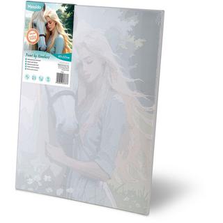 B2X Malen nach Zahlen 40x50 cm Massido Porträt einer Frau mit einem Pferd  