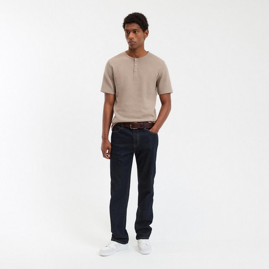 La Redoute Collections T-Shirt con Scollo Henley e Maniche Corte  