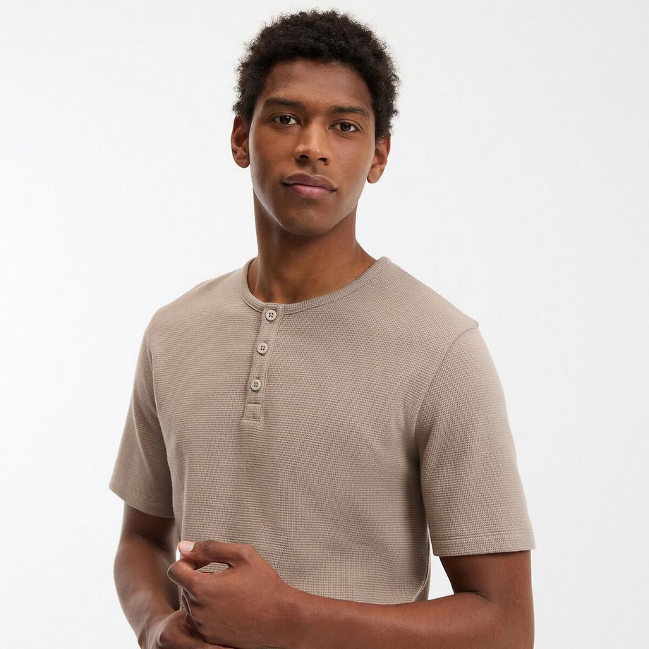 La Redoute Collections T-Shirt con Scollo Henley e Maniche Corte  