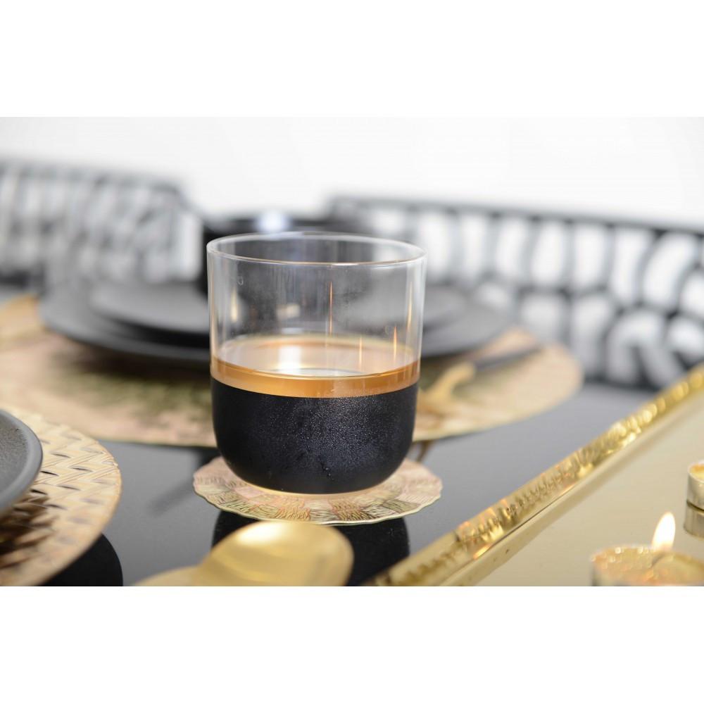 Aulica  Schwarze und goldene Aperitifgläser - Set von 6 