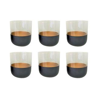 Aulica  VERRES APERTIFS NOIR & OR - LOT DE 6 