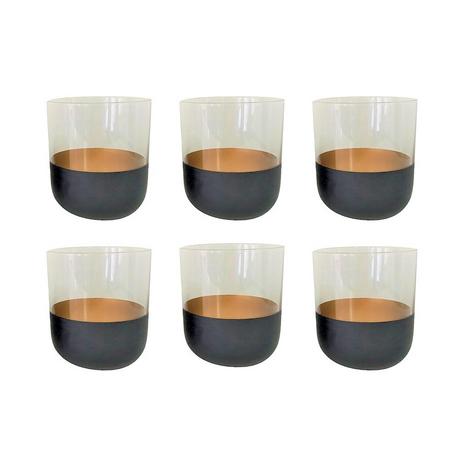 Aulica  VERRES APERTIFS NOIR & OR - LOT DE 6 