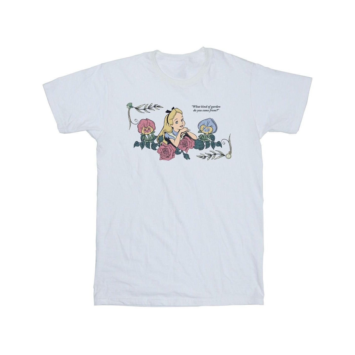Image of Alice In Wonderland What Kind Of Garden Tshirt Herren Weiss XXL