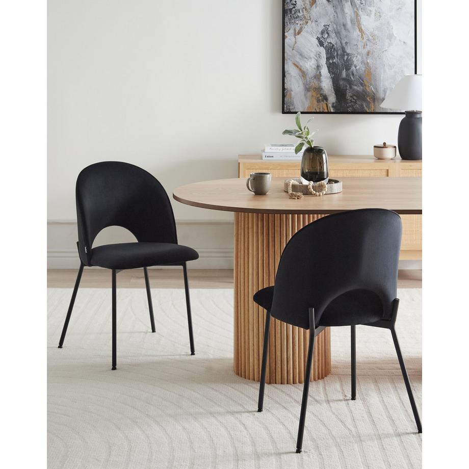 Beliani Lot de 2 chaises de salle à manger en Velours Glamour COVELO  