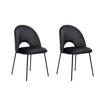 Lot de 2 chaises de salle à manger en Velours Glamour COVELO