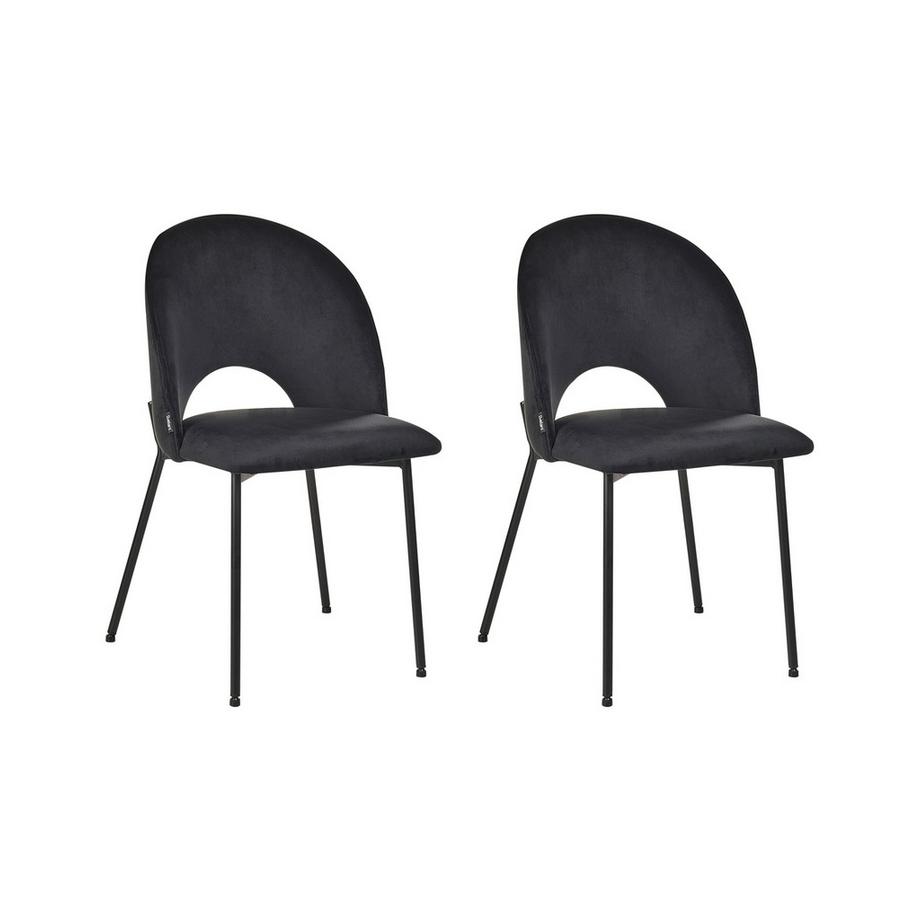 Beliani Lot de 2 chaises de salle à manger en Velours Glamour COVELO  