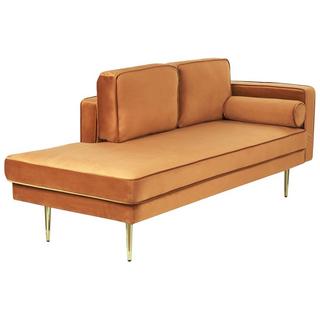 Beliani Chaise longue versione destra en Velluto Moderno MIRAMAS  