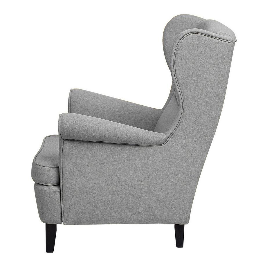 Beliani Fauteuil à oreilles en Tissu Rétro ABSON  