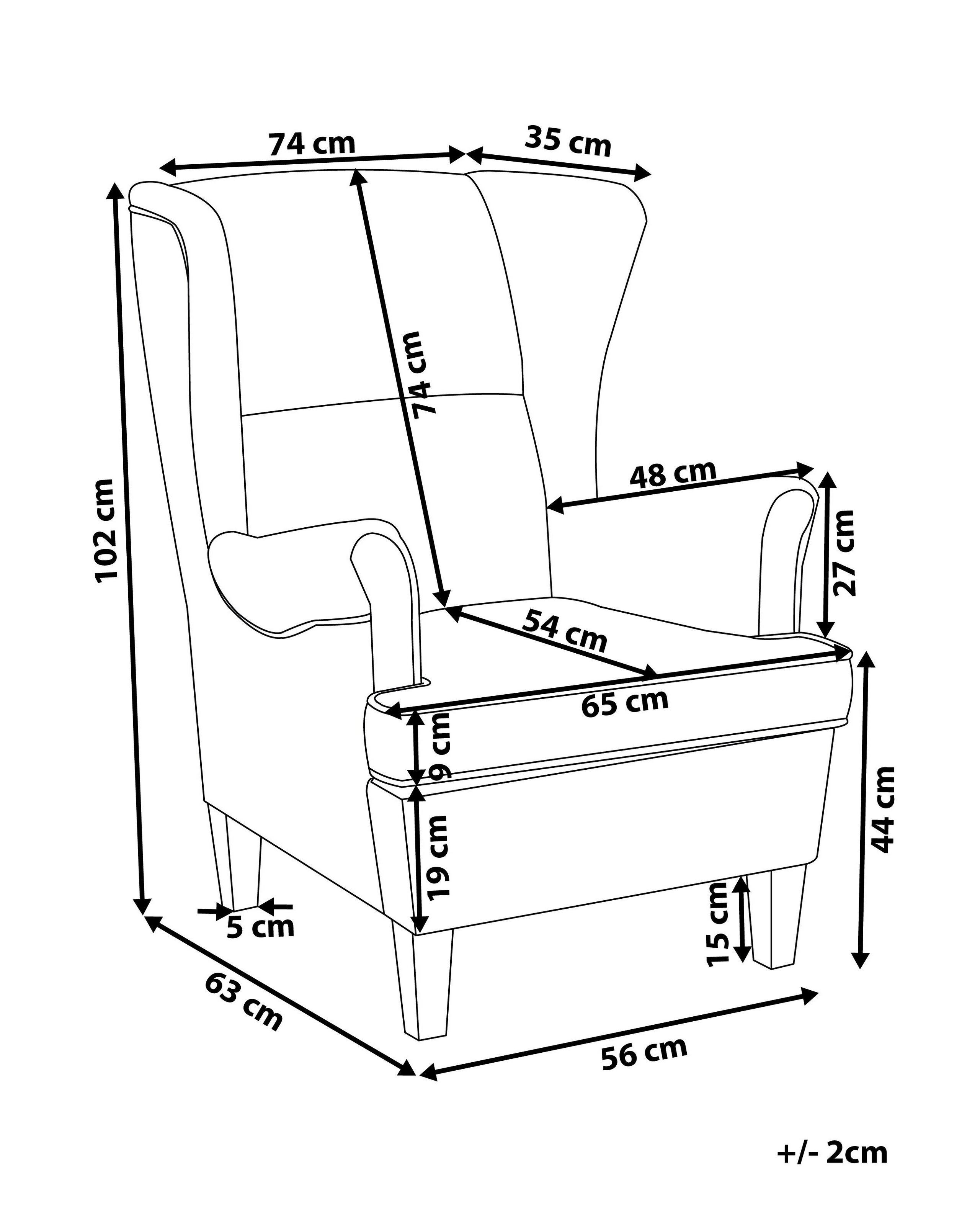 Beliani Poltrona Wingback en Poliestere Retrò ABSON  