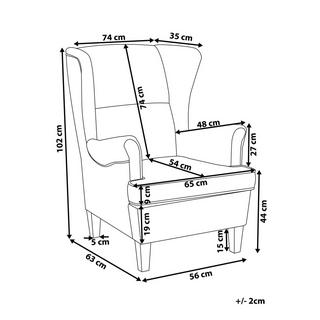 Beliani Poltrona Wingback en Poliestere Retrò ABSON  