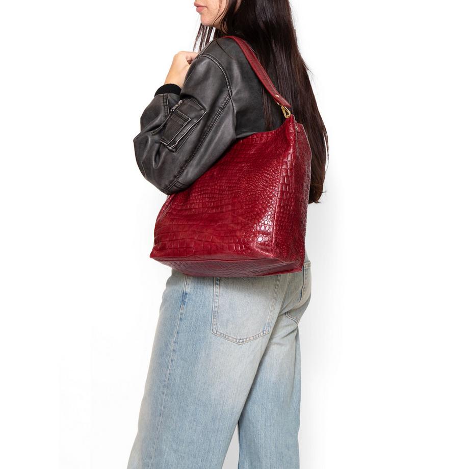 Gave Lux Sac d'épaule avec gaufrage crocodile  