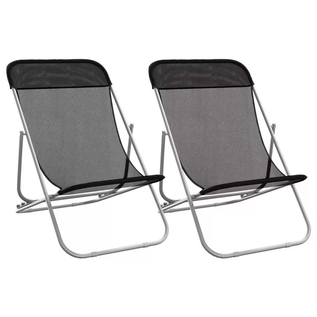 VidaXL - Chaise de plage acier, One Size, Noir