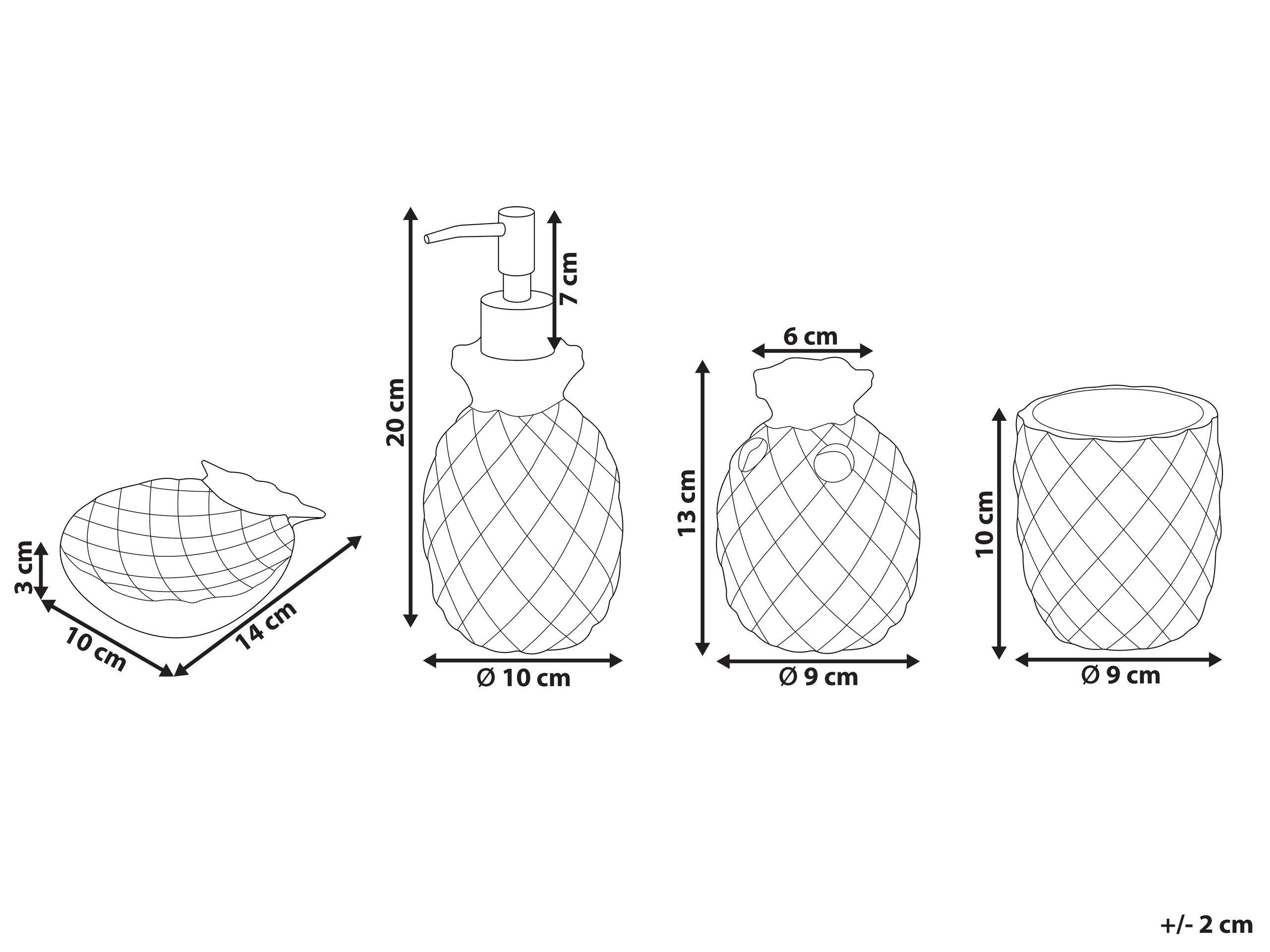 Beliani Set de 4 accessoires de salle de bain en Dolomite Moderne MAICAO  