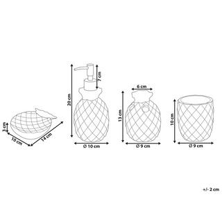 Beliani Badaccessoires Set 4-teilig aus Dolomit Modern MAICAO  
