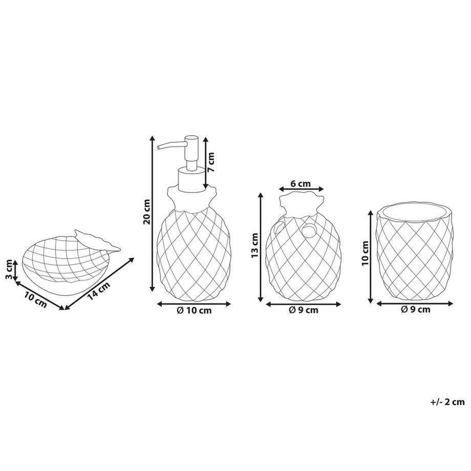 Beliani Set de 4 accessoires de salle de bain en Dolomite Moderne MAICAO  