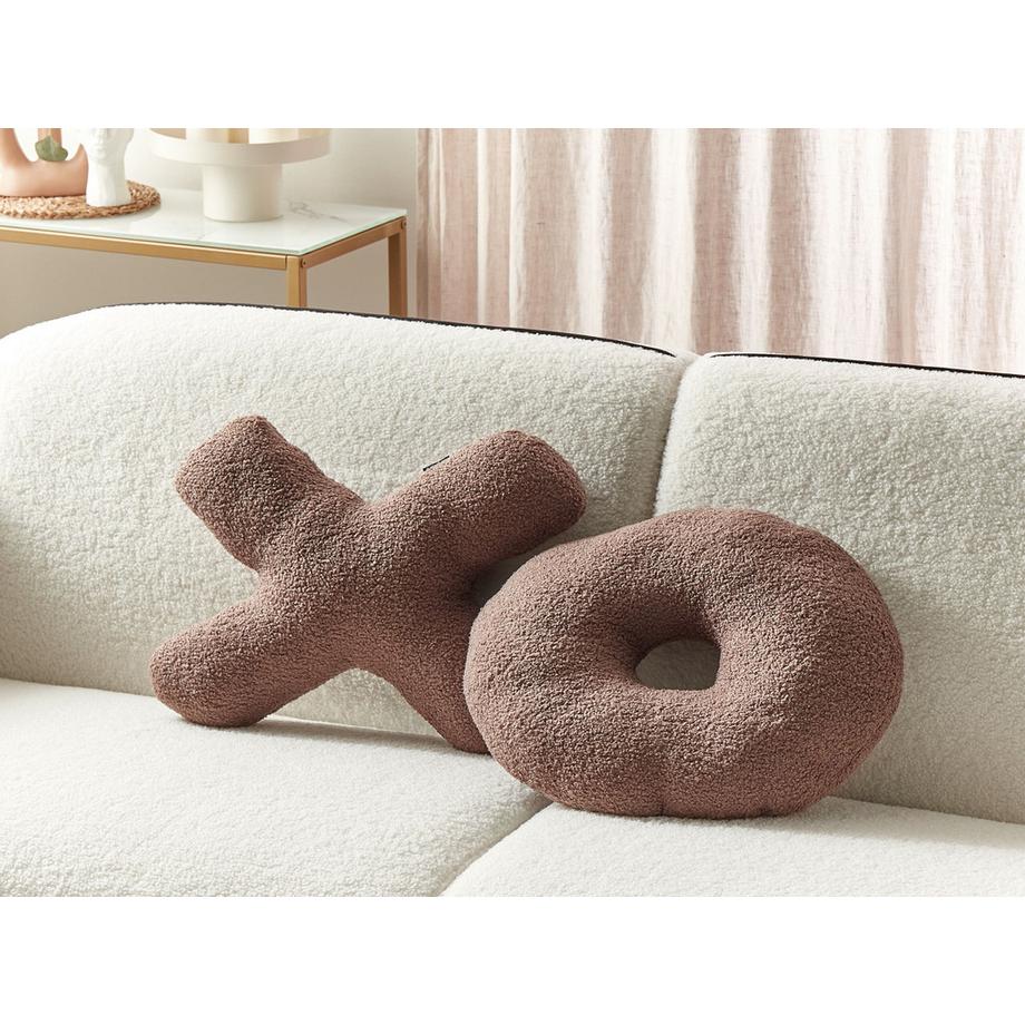 Beliani Dekokissen 2er Set aus Bouclé Modern HESPERIS  