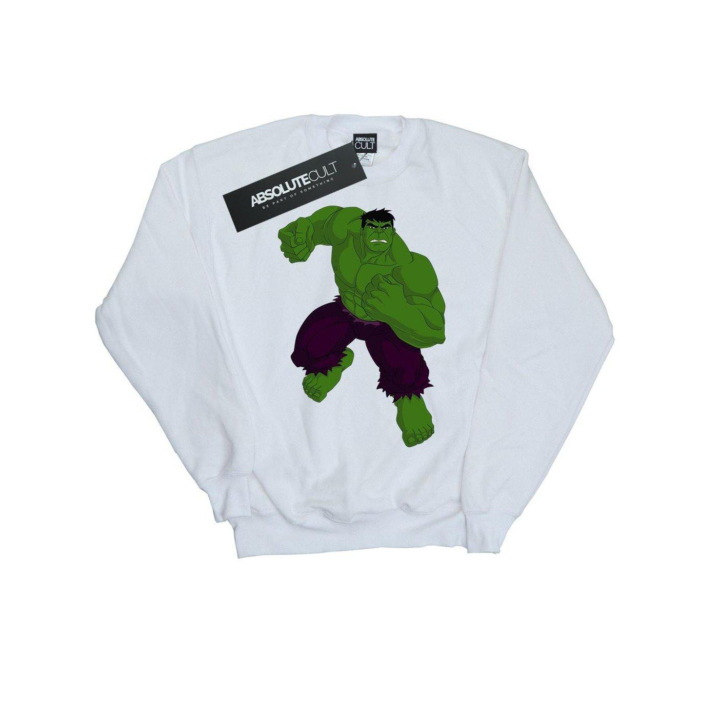 Image of Hulk Pose Sweatshirt Unisex Weiss 140/146