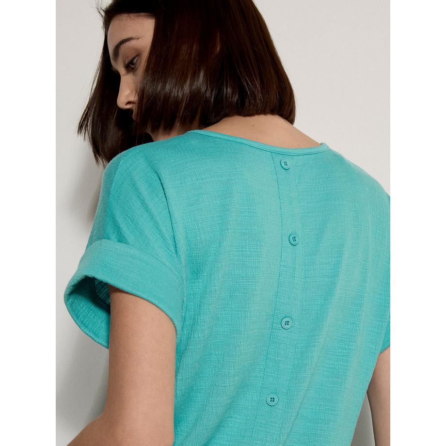 APRICOT T-shirt strutturata con bottoni sul retro  
