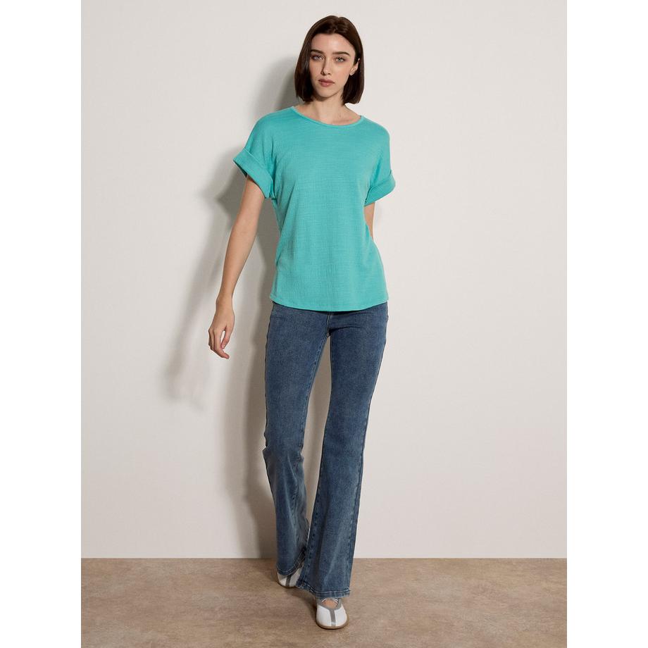 APRICOT T-shirt strutturata con bottoni sul retro  