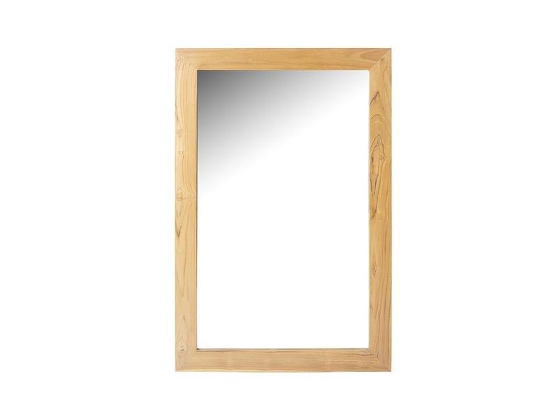 Vente-unique Miroir rectangulaire en teck clair - 60 x 90 cm - AMLAPURA  