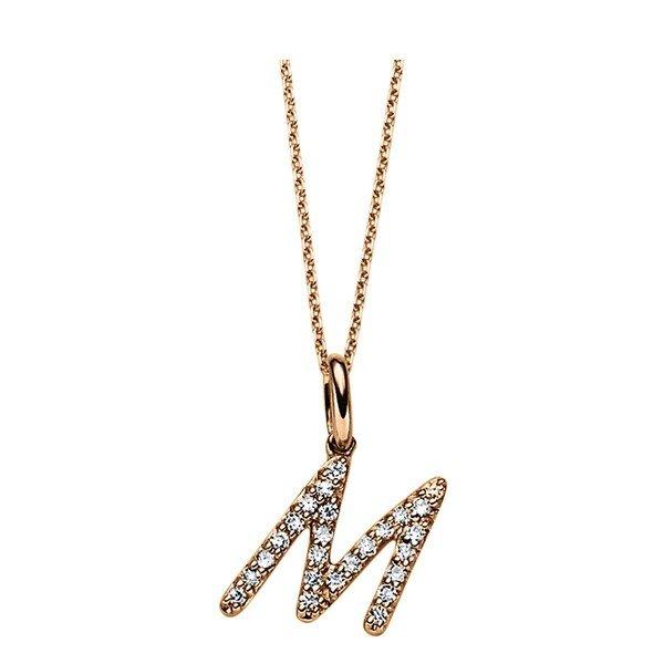 Image of Collier 750/18k Rotgold Diamant 0.1ct. Unisex Gold 42cm