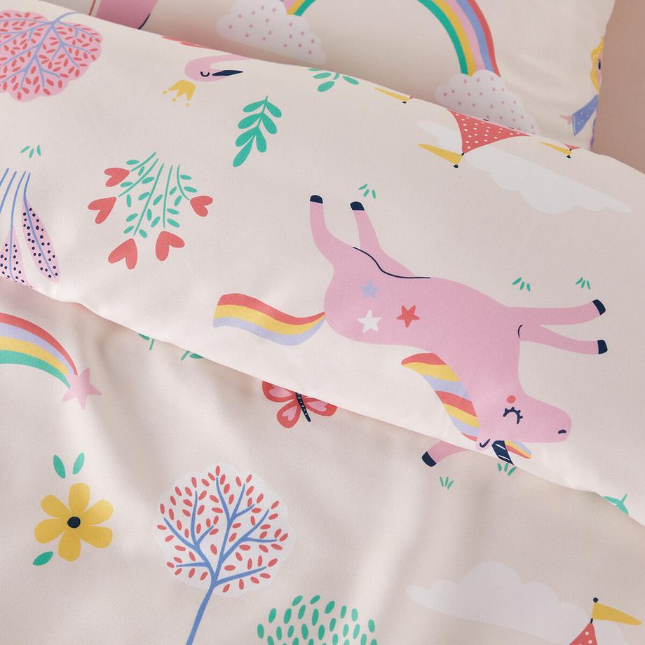 SO'HOME Parure de lit Microfibre Recyclée Motif Princesse  