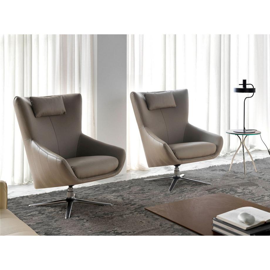 ANGEL CERDA Poltrona girevole in ecopelle visone  