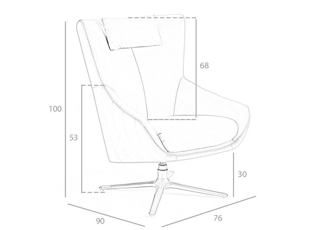 ANGEL CERDA Fauteuil pivotant en similicuir  