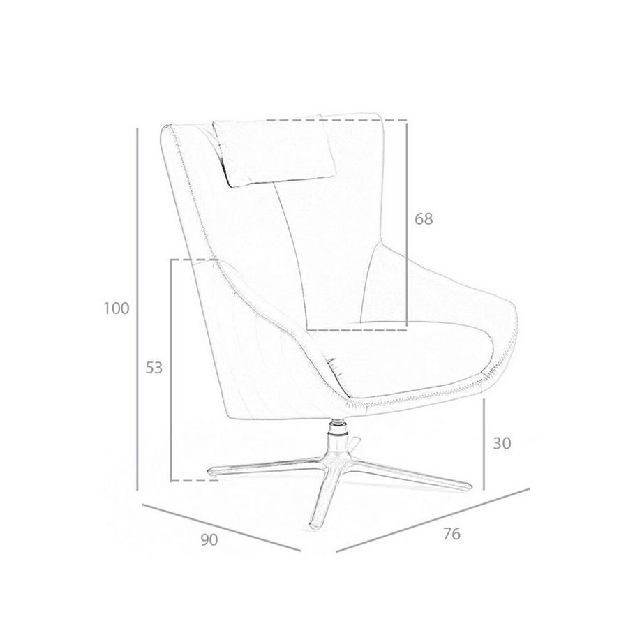 ANGEL CERDA Poltrona girevole in ecopelle visone  
