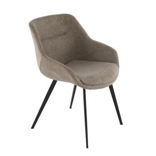 Calicosy Lot de 2 fauteuils bridge en tissu taupe - COLOMBE  