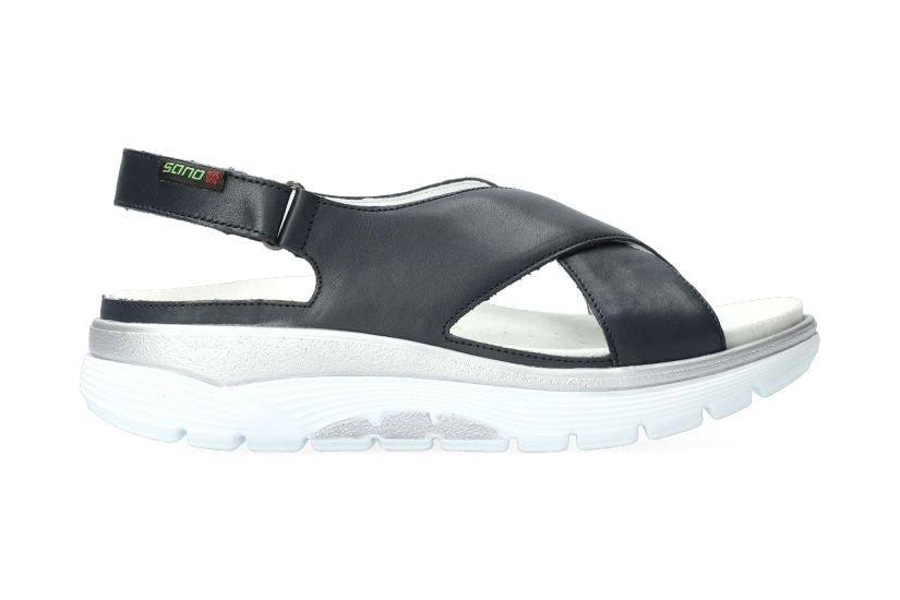 Image of Nola - Leder Sandale Damen Blau 35