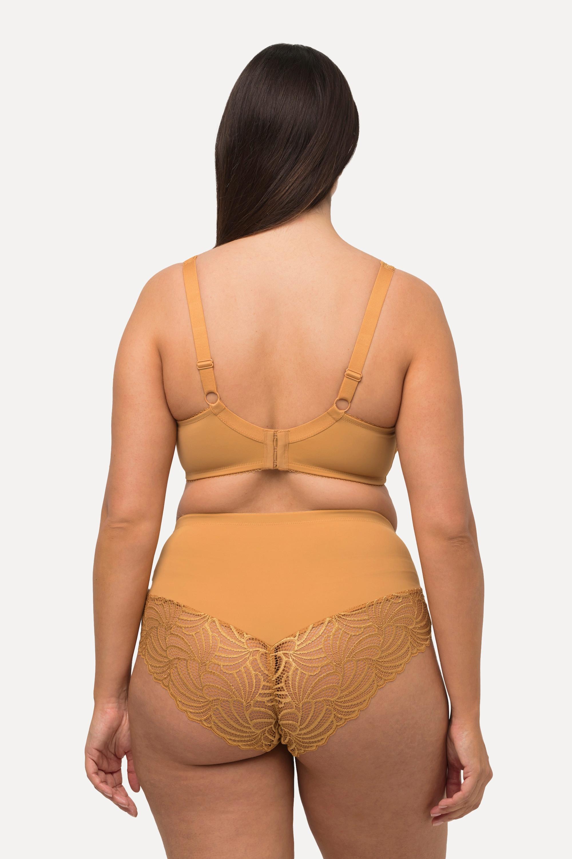 Ulla Popken  Reggiseno con ferretto, ricami, mezze coppe e microfibra, coppa C-D 