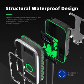 JATRHG  JATRHG S1 Ladestation für Elektrofahrzeuge 7 kW 12M 32A Einphasig - Ladestation Typ 2 IEC 62196-2 - Schnellladegerät EV Wallbox 