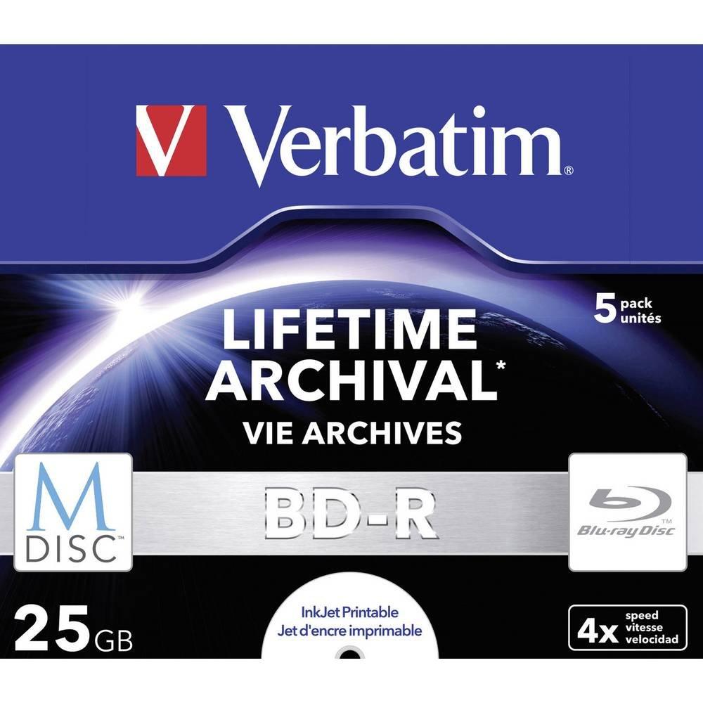 Verbatim  M-DISC Blu-ray Rohling 25 GB 5 St. Jewelcase Bedruckbar 