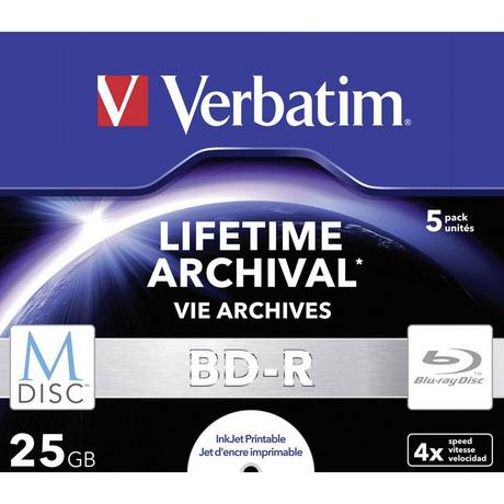 Verbatim  M-DISC Blu-ray vergine 25 GB 5 pz. Jewel case stampabile 