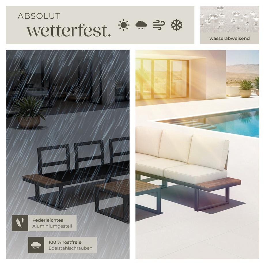 Tectake Ensemble de salon de jardin ELIAR avec cadre en aluminium laqué époxy  