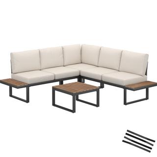 Tectake Ensemble de salon de jardin ELIAR, 4 pièces, avec structure en aluminium  