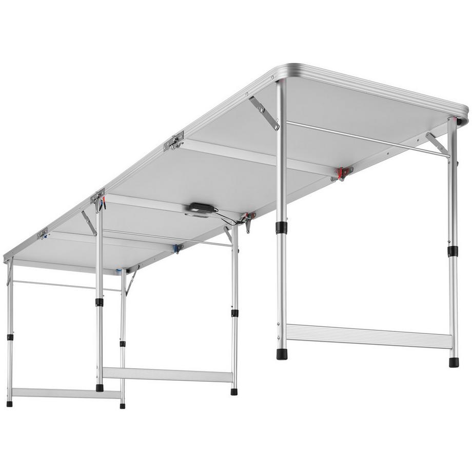 Tectake  Aluminium Bierpongtisch BeerWars I mit LED-Beleuchtung klappbar und höhenverstellbar 