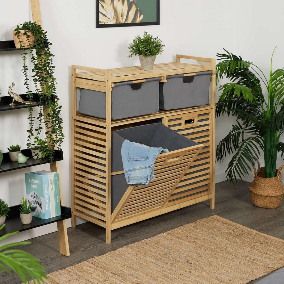 Northix Cesto portabiancheria, 2 cassetti  