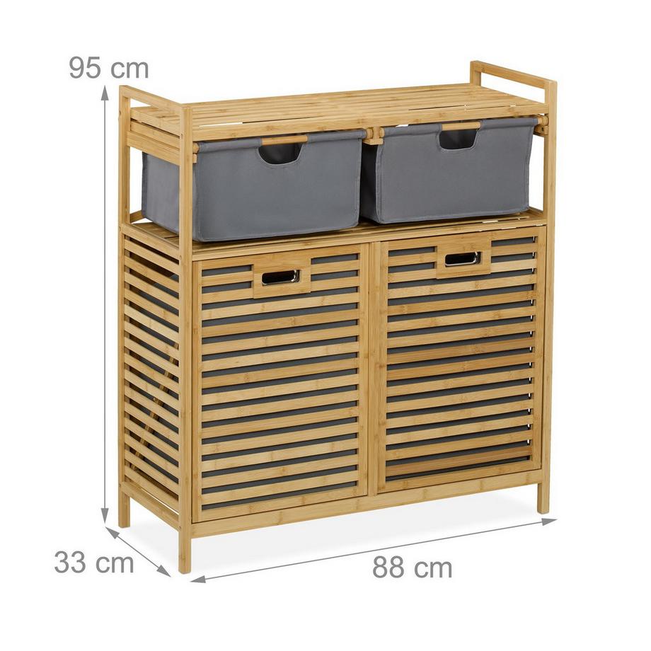 Northix Cesto portabiancheria, 2 cassetti  