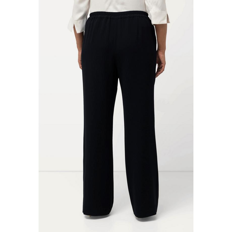 Ulla Popken Pantaloni taglio gamba ampio dritto cintura elastica  