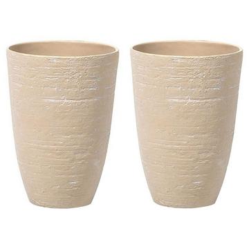 Set di 2 vasi per piante en Polvere di Pietre Moderno CAMIA
